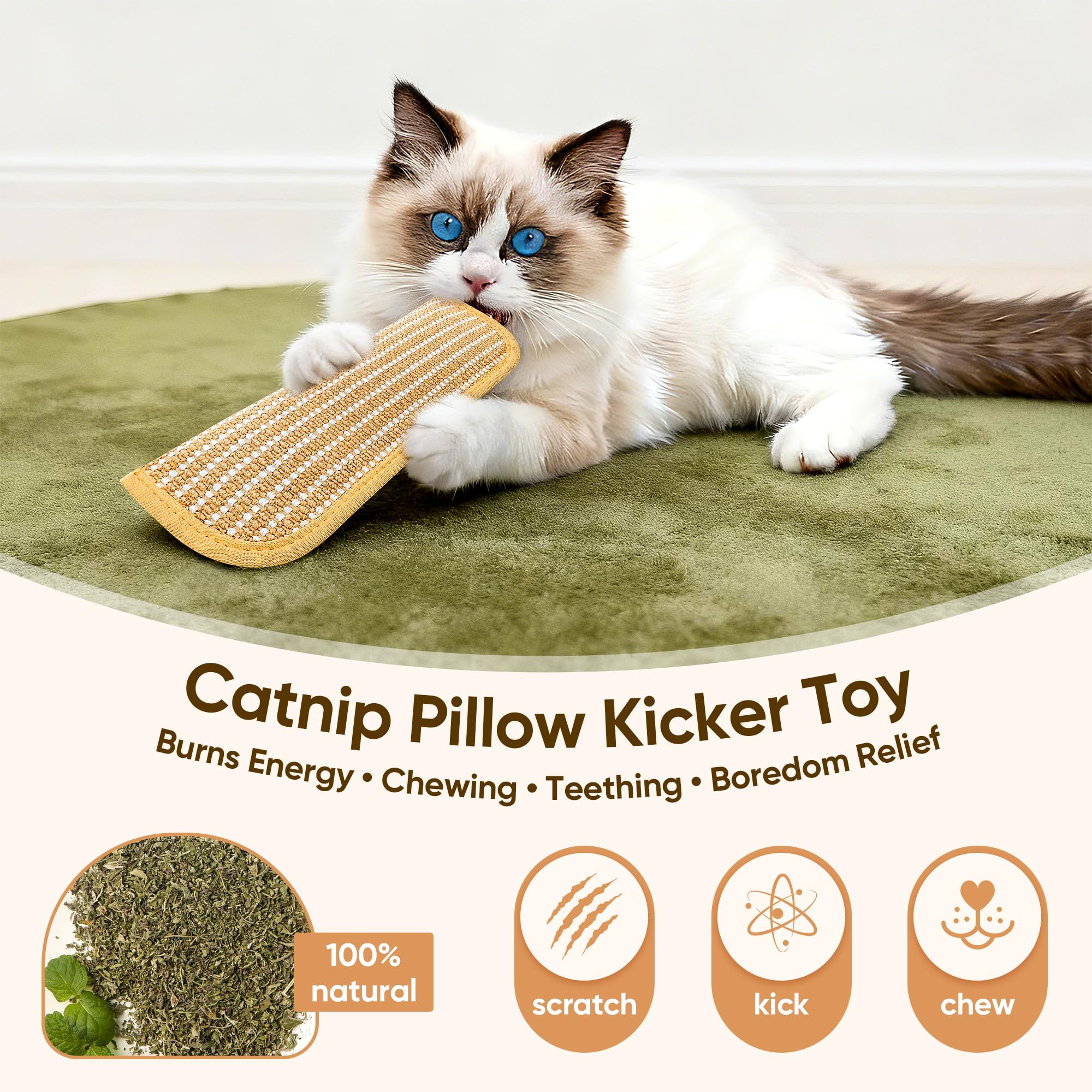 Amazon.com : PetZen Garden Sisal Catnip Pillow Toy Kickers, 2 Pack